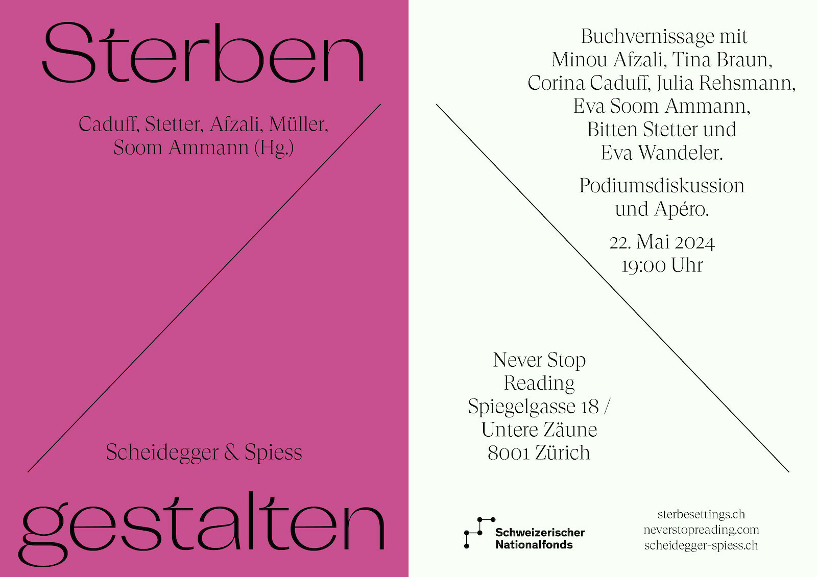 Save the Date. Buchvernissage «Sterben gestalten»