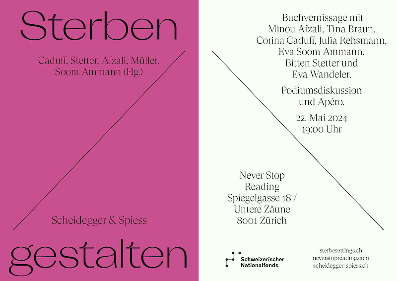 Save the Date. Buchvernissage «Sterben gestalten»