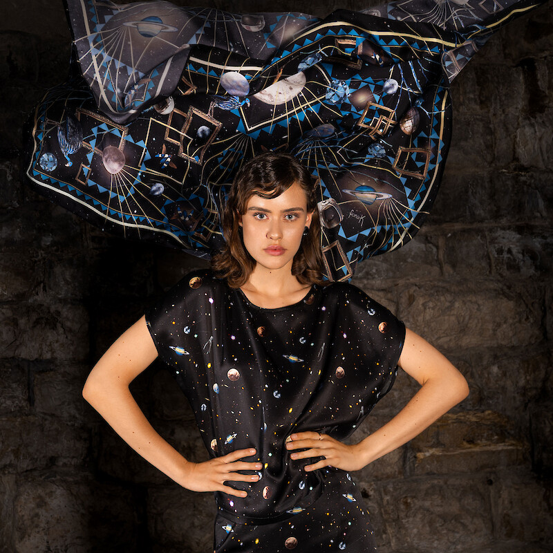 Silk edition "Twenty-Twenty" (2020), with hand-illustrated designs, made in Switzerland. Photo: Brigitte Aeschbach.