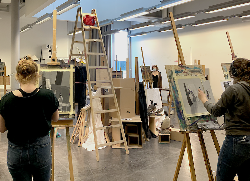 Teaching in the drawing studio.