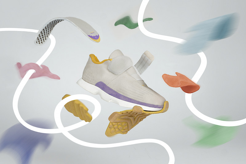 «NEUNOI» der Sneaker für Kinder zwischen sechs und zehn Jahren ist im flexiblen Abo erhältlich. © ZHdK.